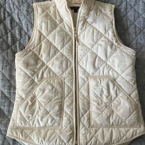 J Crew Women's Cream Quilted Puffer Vest